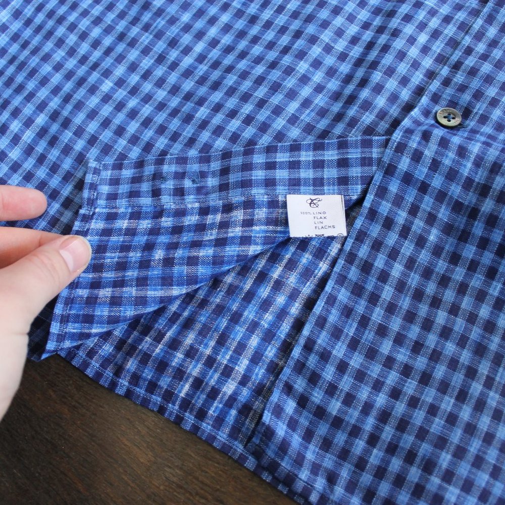 CANALI Blue Checked Dress Shirt - Picture 2 of 5